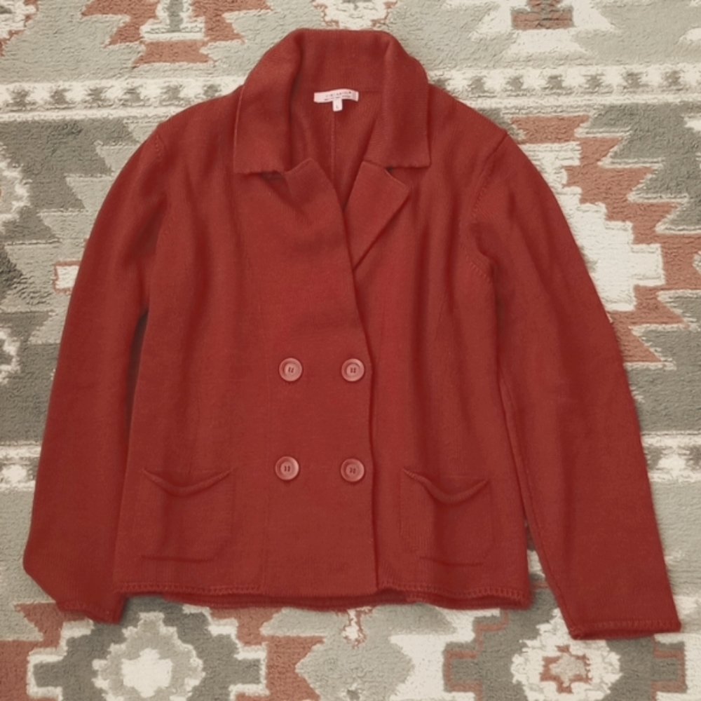 Hekla & Co merino wool blend sweater blazer Large
